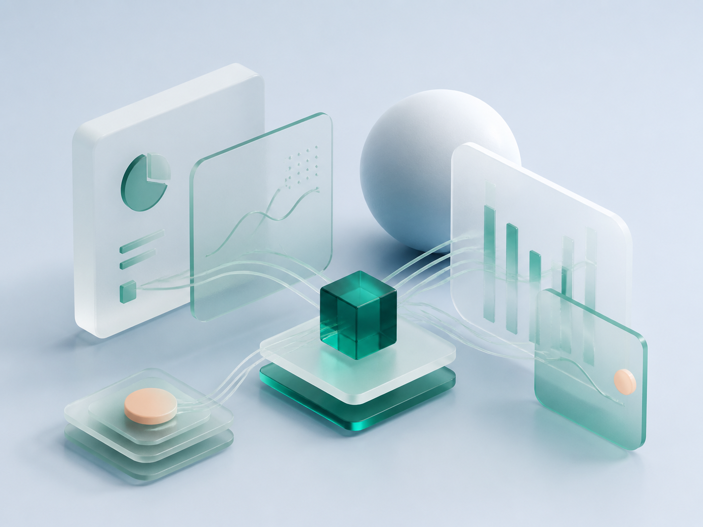 Abstract connected business operations illustration